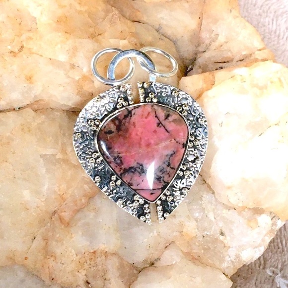 RHODONITE modernist pendant NWT - Picture 3 of 5